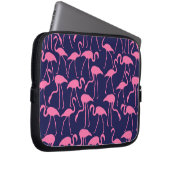 Marine und rosa Flamingo-Muster Laptopschutzhülle (Vorne Rechts)