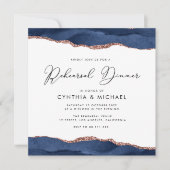 Marine und Rose Gold agate Probe Abendessen Einladung (Vorderseite)