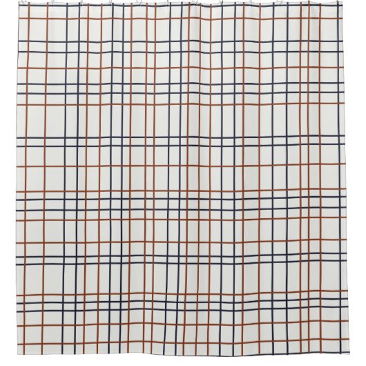 Marine-und Rost-Gitter auf hellgrauem (fast weiß) Duschvorhang (Vorderseite)