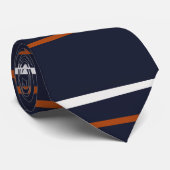 Marine-und Rost-horizontale Streifen Krawatte (Gerollt)
