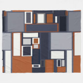 Marine-und Rost-Mitte- des Jahrhundertsmodernes Fleecedecke (Vorderseite (Horizontal))