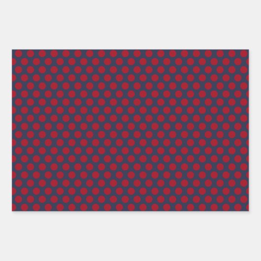 Marine und Rot Geschenkpapier Set (Vorderseite 2)