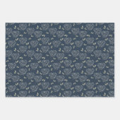 Marine und Sage Floral Geschenkpapier Set (Vorderseite 2)