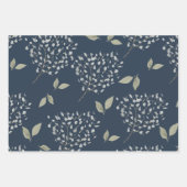 Marine und Sage Floral Geschenkpapier Set (Vorderseite)