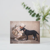 Marine und sein Hund Postkarte (Stehend Vorderseite)