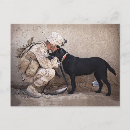 Marine und sein Hund Postkarte (Vorderseite)