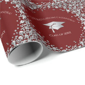 Marine- und Silber-Abschlussfeier Geschenkpapier (Rolleneckpunkt)