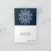 MARINE-UND SILBER-DANKEN INDISCHE ART-HOCHZEIT DANKESKARTE (Innenseite)