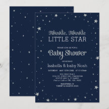Marine und Silber | Twinkle Little Star Baby Dusch