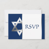 Marine und Silberstar von David Bar Mitzvah UAWG RSVP Karte (Vorderseite)