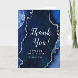 Marine und Silver Agate 16 . Geburtstag Dankeskarte