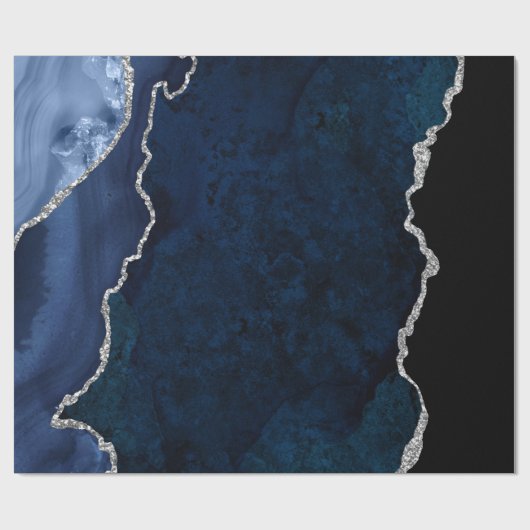 Marine und Silver Agate Geschenkpapier (Flach)