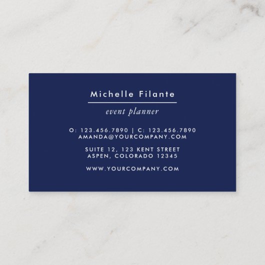 Marine und Silver Agate Visitenkarte (Rückseite)