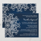 Marine und Silver India Inspiriertes Brautparty Einladung (Vorne/Hinten)