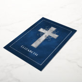 Marine und Silver Taufe oder Christening Filigree  Folieneinladung (Gedreht)