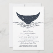 Marine und Weiß | Einladung von Whale zur Hochzeit (Vorderseite)