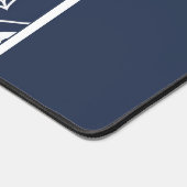 Marine und Weiß Mandala Schreibtischunterlage (Ecke)