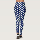 Marine und weiße Polka-Punkt-Leggings Leggings (Rückseite)