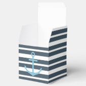 Marine und weiße Streifen Geschenkschachtel (Geöffnet)