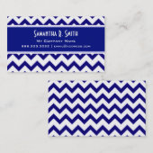 Marine und weiße Zickzack Muster-Geschäfts-Karte Visitenkarte (Vorne/Hinten)