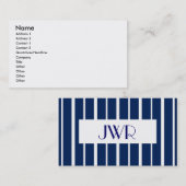 Marine und weißer Nadelstreifen Visitenkarte (Vorne/Hinten)