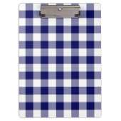 Marine und weißes Gingham-Muster Klemmbrett (Vorderseite)