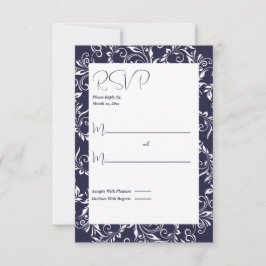 Marine und White Eleganstyle RSVP Karte