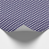 Marine und White Gingham Geschenkpapier (Ecke)