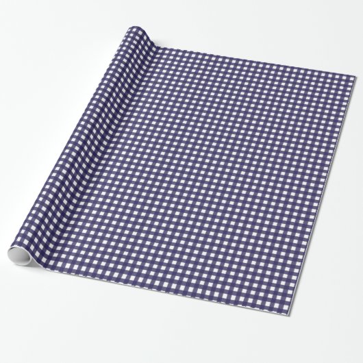 Marine und White Gingham Geschenkpapier (Ungerollt)