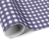 Marine und White Gingham Geschenkpapier (Rolleneckpunkt)