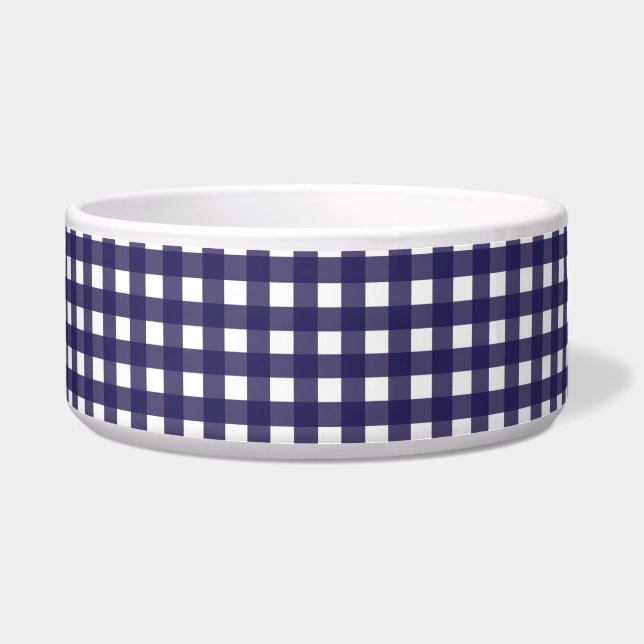 Marine und White Gingham Napf (Vorderseite)