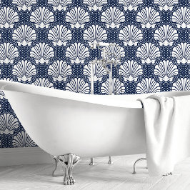 Marine und White Seashell Tapete