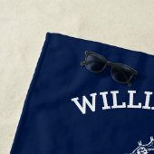 Marine und White Strip Beach House | SEEPFERD Strandtuch (Beispiel)