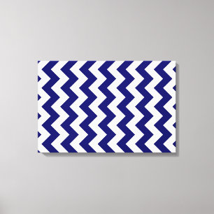 Marine und White Zigzag Leinwanddruck