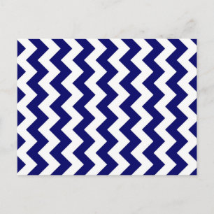 Marine und White Zigzag Postkarte