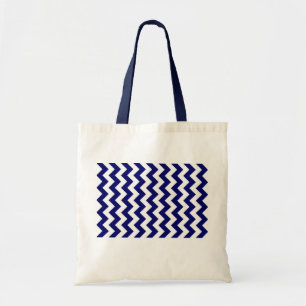 Marine und White Zigzag Tragetasche