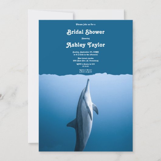 Marine unter dem Brautparty der Dolphin Coastal Einladung (Vorderseite)