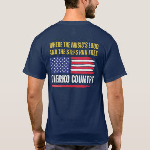 (Marine) US-Flagge / Musik ist laut & Schritte lau T-Shirt