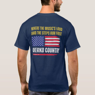 (Marine) US-Flagge / Musik ist laut & Schritte lau T-Shirt
