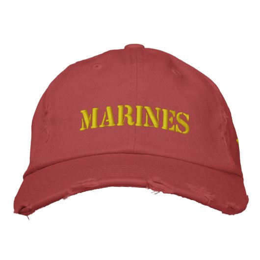 Marine Veteran Bestickte Baseballkappe (Vorderseite)