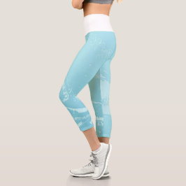 Marine Vibes Abstrakt Capri Leggings