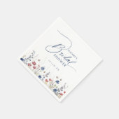 Marine Wasserfarben-Wildblumen-Rusticale Hochzeits Serviette (Ecke)