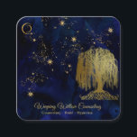 *~* Marine weinende Willow Tree Gold Universe Cosm Quadratische Visitenkarte<br><div class="desc">* Energy Enhanced Esoteric DIVINE HIMMLISCH STARRY CELESTIAL MYSTICAL COSMIC GOLD WEEPING WILLOW TREE Visitenkarte: Ein Spitzen-ähnliches Imitat GOLD FOIL WEEPING WILLOW TREE Line Art ist der Mittelpunkt dieses neuen Zeitalters, Spirituellen und Metaphysischen Design. Ein STAR gefüllter tiefer NAVY BLUE SPACE COSMOS UNIVERSE ist der Hintergrund mit einem Spray von...</div>