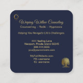 *~* Marine weinende Willow Tree Gold Universe Cosm Quadratische Visitenkarte (Rückseite)