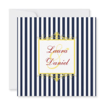 Marine, weiß, gelb, rot Streifen und Rollen laden 