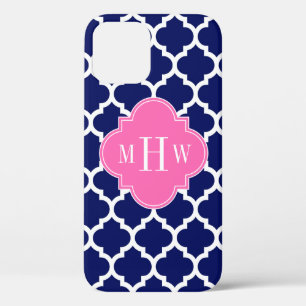 Marine Weiß Marokko #5 Hot Pink 3 Anfangsmonogramm Case-Mate iPhone Hülle