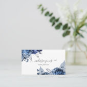 Marine, Weiß und Silber Visitenkarte (Stehend Vorderseite)