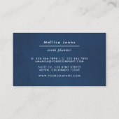 Marine, Weiß und Silber Visitenkarte (Rückseite)