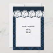 Marine, weißer Damast, Brautparty einladen Einladung (Rückseite)