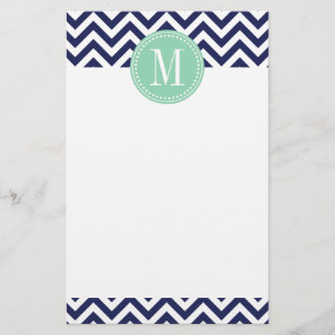 Marine-Zickzack Zickzack-personalisiertes Briefpapier
